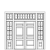 4-panel double door with sidelites, transom
Unit Dimension 128" x 123-1/4"
Door Dimension 36" x 95"
Panel - raised
Glazing - IG, SDL